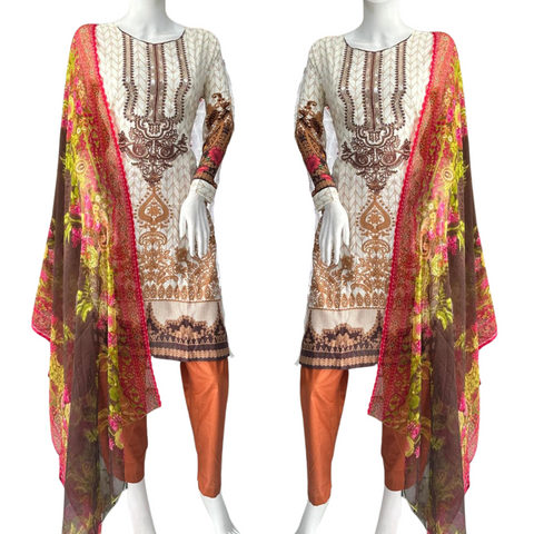 3pc Lawn Shalwar Kameez Ready to wear SS3636