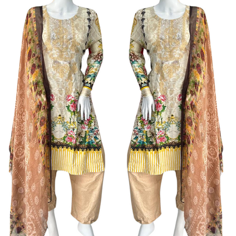 3pc Lawn Shalwar Kameez Ready to wear SS3639