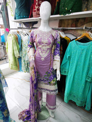 Lawn Elaf Inspired Purple 3PC Shalwar Kameez Ready to wear SS3694