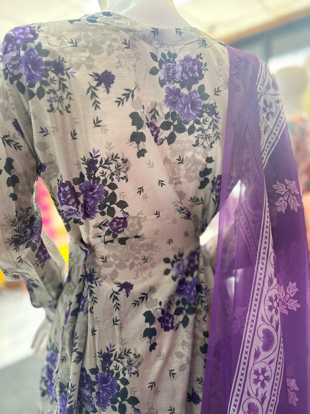 Lawn Purple 3PC Shalwar Kameez Ready to wear SS3753