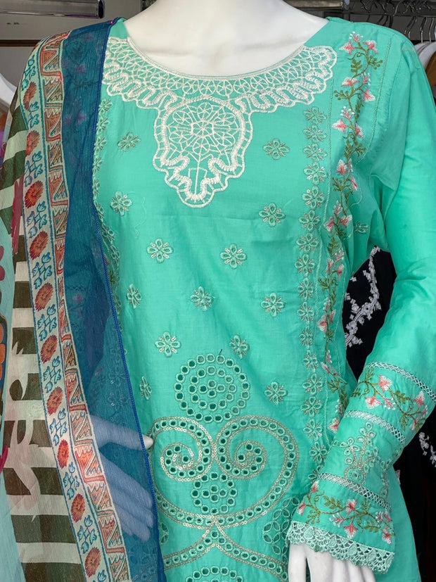 Cotton Chikankari 3PC Shalwar Kameez Ready to wear SS3764