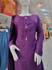 Purple Wool Mix Palachi Shawl 3PC Shalwar Kameez Dress SS3826