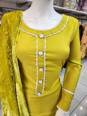 Mustard Wool Mix Palachi Shawl 3PC Shalwar Kameez Dress SS3831