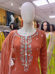 Eid SS3911- Chiffon Embroidery Farshi - Readymade - Shalwar Kameez 3PC