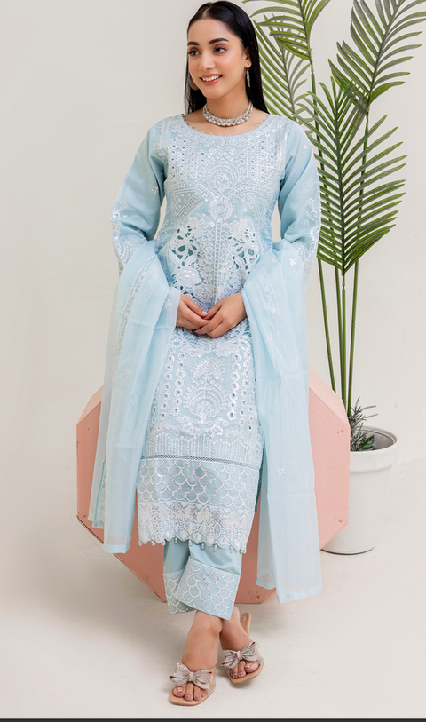 Eid SS3908- Khaadi net - Readymade - Shalwar Kameez 3PC (Copy)