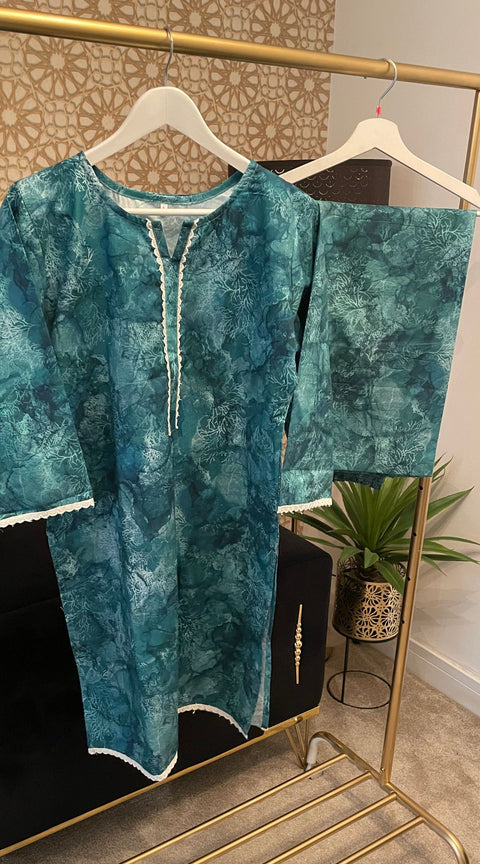 SS3850- Teal 2PC Shalwar Kameez Set