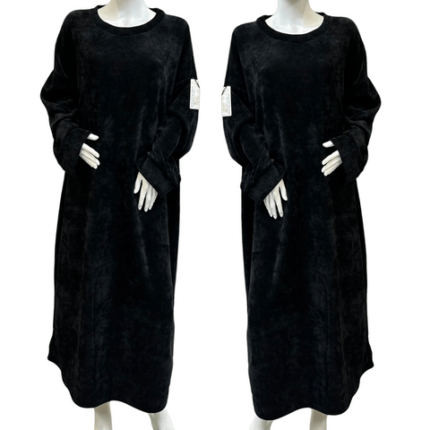 Black Velvet corduroy Winter Co-ord Long Dress WC014