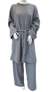 Shimmer Grey Corduroy Textured Winter Co-ord two Piece WC022