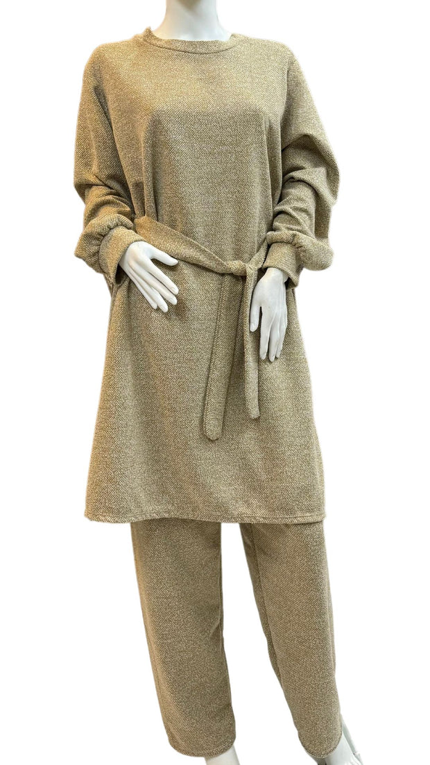 Gold Corduroy Textured Winter Co-ord two Piece WC024