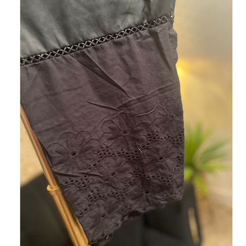 SS3854 Black Chikan Kari Cotton Trousers