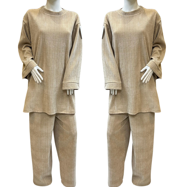 Gold Velvet Textured Winter Co-ord two Piece WC001