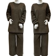 Brown Corduroy Textured Winter Co-ord two Piece WC008