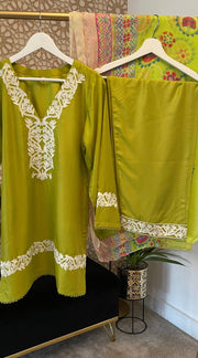 Green 3PC Linen Shalwar Kameez Dress SS3876